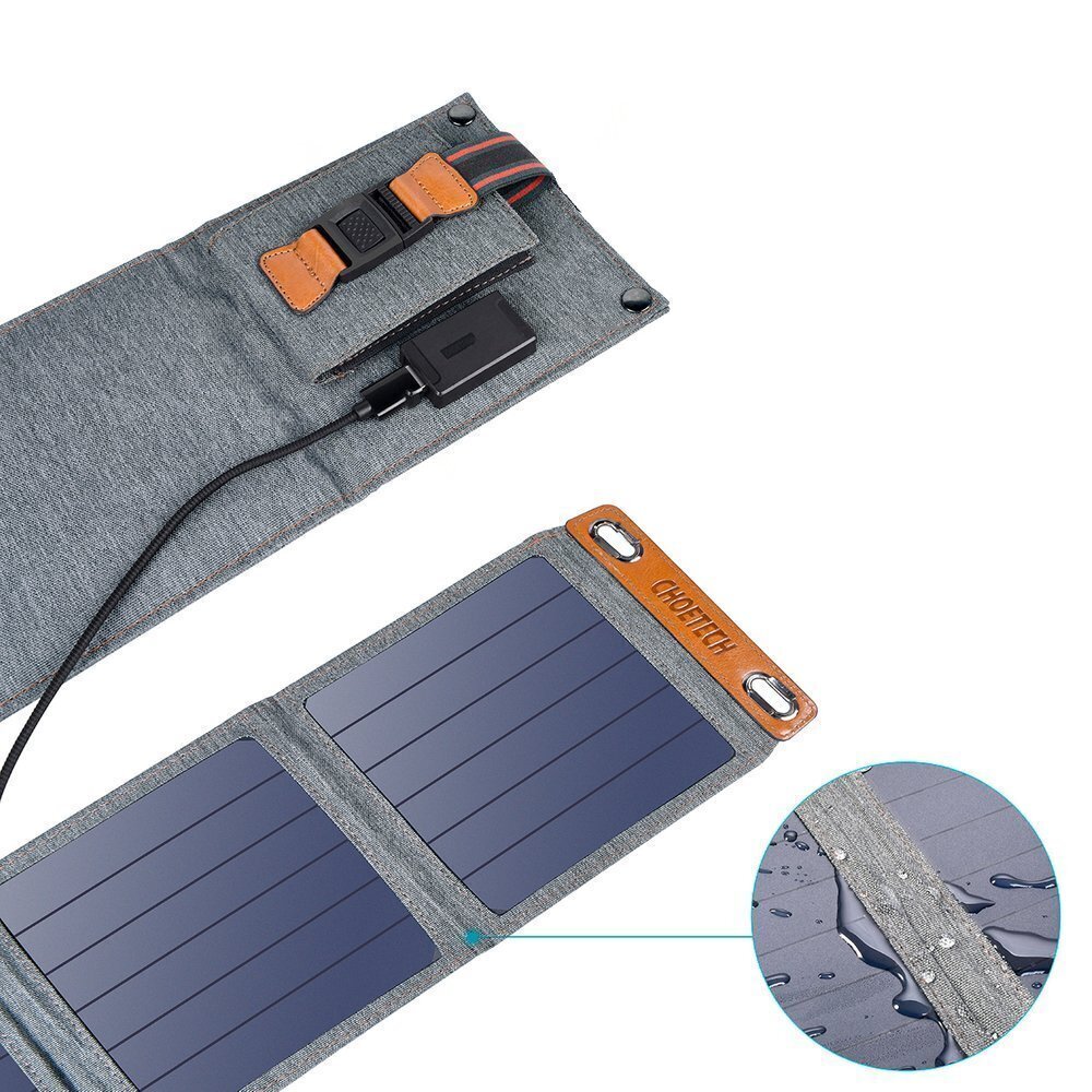 Choetech Foldable Travel Solar Solar Solar Charger 14W with USB 5V / 2.4A Solar Panel Gray (SC004) цена и информация | Lādētāji-akumulatori (Power bank) | 220.lv