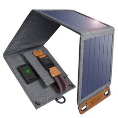Складное солнечное солнечное зарядное устройство для путешествий Choetech 14 Вт с солнечной панелью USB 5V / 2.4A Grey (SC004) цена и информация | Зарядные устройства Power bank | 220.lv
