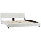 vidaXL gultas rāmis, 160x200 cm, balta mākslīgā āda цена и информация | Gultas | 220.lv