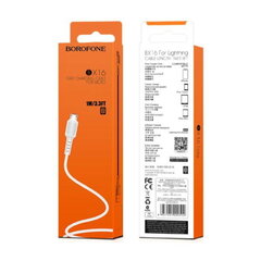 Прочный и эластичный 2A Micro USB на USB кабель данных и заряда Borofone BX16, 1 м, белый цена и информация | Кабели для телефонов | 220.lv