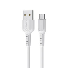 Borofone BX16 Izturīgs un fleksibls Universāls 2A Micro USB uz USB Datu un uzlādes Kabelis 1m Balts cena un informācija | Savienotājkabeļi | 220.lv