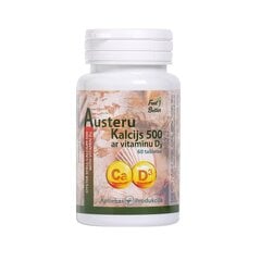 Uztura bagātinātājs Austeru kalcijs 500/vit.D3 tabletes N60 cena un informācija | Vitamīni, preparāti, uztura bagātinātāji labsajūtai | 220.lv