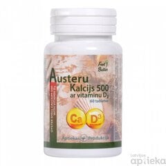 Austeru kalcijs 500/vit.D3 tab.N60 cena un informācija | Vitamīni, preparāti, uztura bagātinātāji labsajūtai | 220.lv