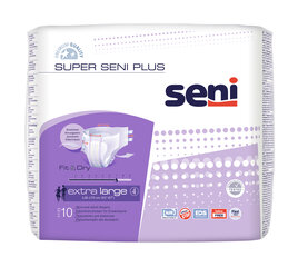 Подгузники Super Seni Plus, XL размер, 10 шт. цена и информация | Подгузники, прокладки, одноразовые пеленки для взрослых | 220.lv