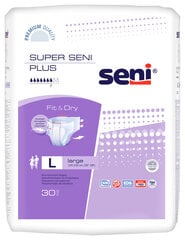 Подгузники Super Seni Plus, L размер, 30 шт. цена и информация | Подгузники, прокладки, одноразовые пеленки для взрослых | 220.lv