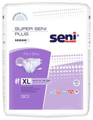 Подгузники Super Seni Plus, XL размер, 30 шт. цена и информация | Подгузники, прокладки, одноразовые пеленки для взрослых | 220.lv