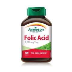 Uztura bagātinātājs Jamieson Folic acid 1mg tab. N100 cena un informācija | Vitamīni, preparāti, uztura bagātinātāji labsajūtai | 220.lv