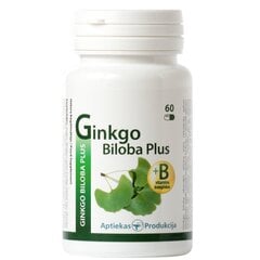 Uztura bagātinātājs Ginkgo Biloba Plus ar vit. B-gr. kapsulas N60 cena un informācija | Vitamīni, preparāti, uztura bagātinātāji imunitātei | 220.lv