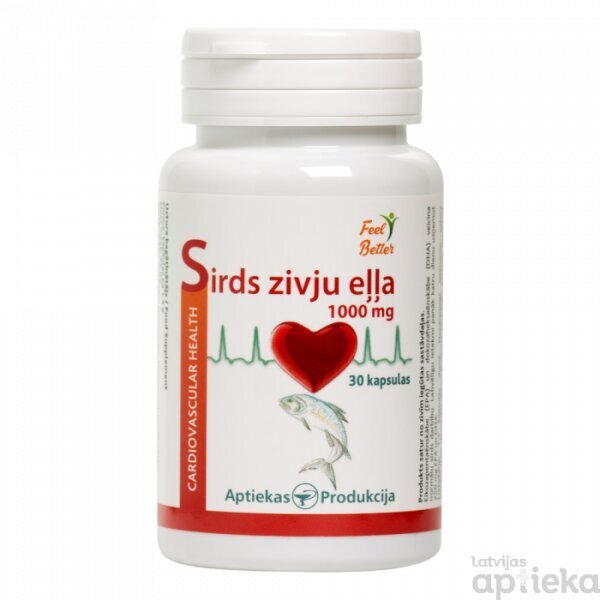 Sirds zivju eļļa 1000mg caps.N30 цена и информация | Vitamīni, preparāti, uztura bagātinātāji imunitātei | 220.lv