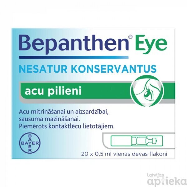 Bepanthen Eye acu pilieni 0.5ml N20 cena un informācija | Acu pilieni | 220.lv