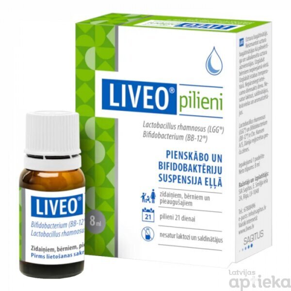 Liveo pilieni 8ml цена и информация | Vitamīni, preparāti, uztura bagātinātāji imunitātei | 220.lv