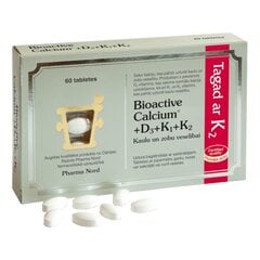 Витамины BioActive Calcium +D3+K1+K2 N60 цена и информация | Витамины, пищевые добавки, препараты для хорошего самочувствия | 220.lv