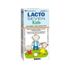 Uztura bagātinātājs LactoSeven Kids košļājamās tabletes N50 cena un informācija | Vitamīni, preparāti, uztura bagātinātāji imunitātei | 220.lv