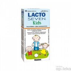 LactoSeven Kids košļājamās tab. N50 cena un informācija | Vitamīni, preparāti, uztura bagātinātāji imunitātei | 220.lv