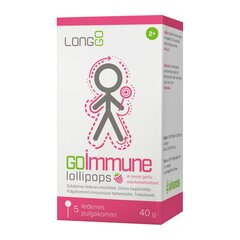 Uztura bagātinātājs GoImmune lollipops ar aveņu garšu N5 (40g) cena un informācija | Vitamīni, preparāti, uztura bagātinātāji imunitātei | 220.lv