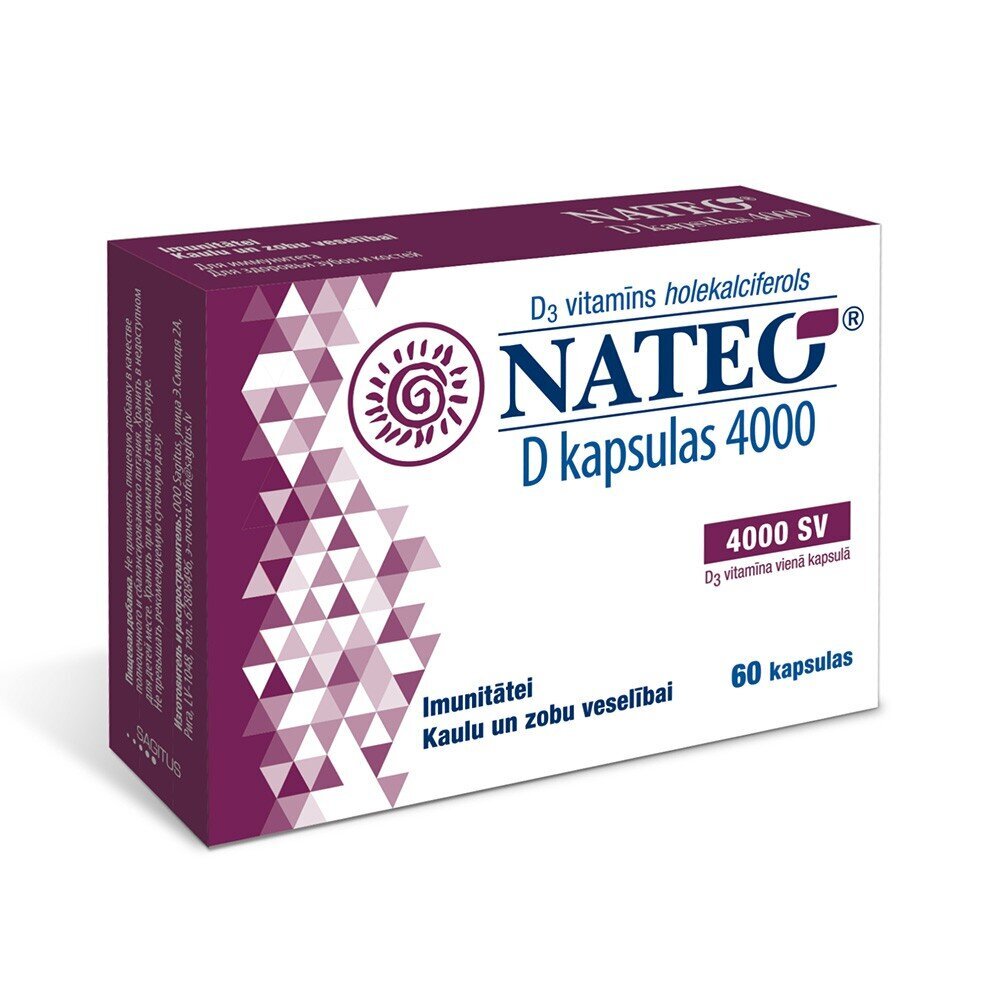 Nateo D 4000 SV kaps. N60 cena un informācija | Vitamīni, preparāti, uztura bagātinātāji labsajūtai | 220.lv