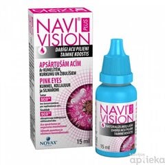 NaviVision Plus Pink pilieni apsārtušām acīm 15ml (PVN 21%) cena un informācija | Acu pilieni | 220.lv
