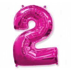 Folijas balons FX cipars 2, rozā 85 cm cena un informācija | Baloni | 220.lv
