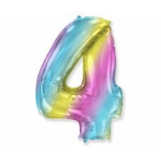 Folijas balons FX cipars 4, pasteļtoņu gradients, 85 cm cena un informācija | Baloni | 220.lv