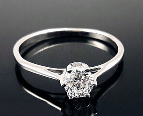 Серебряное кольцо с цирконием - размер #18.5 цена и информация | Кольца | 220.lv