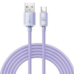 Baseus crystal shine series fast charging data cable USB Type A to USB Type C 100W 2m purple (CAJY000505) цена и информация | Кабели для телефонов | 220.lv