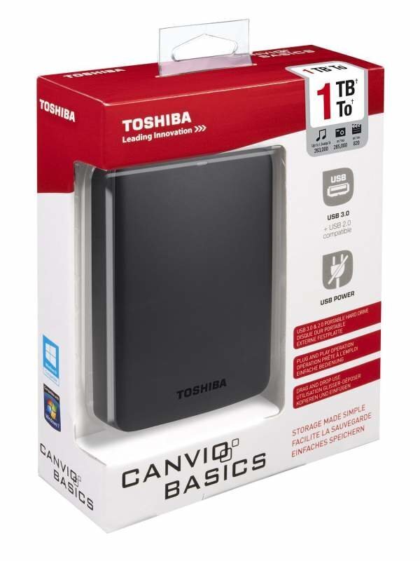 Toshiba Canvio BASICS 1TB USB 3.0 HDTB310EK3AA cena un informācija | Ārējie cietie diski | 220.lv