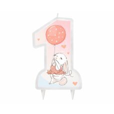 Свеча на 1 день рождения «Кролик» цена и информация | Праздничные декорации | 220.lv