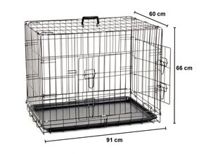 Bokss suņiem – Transport Crate L (pastiprināts), 91x60x66 cm cena un informācija | Transportēšanas būri, somas | 220.lv