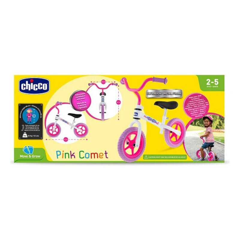 Bērnu velosipēds Pink Comet Chicco Rozā cena un informācija | Balansa velosipēdi | 220.lv