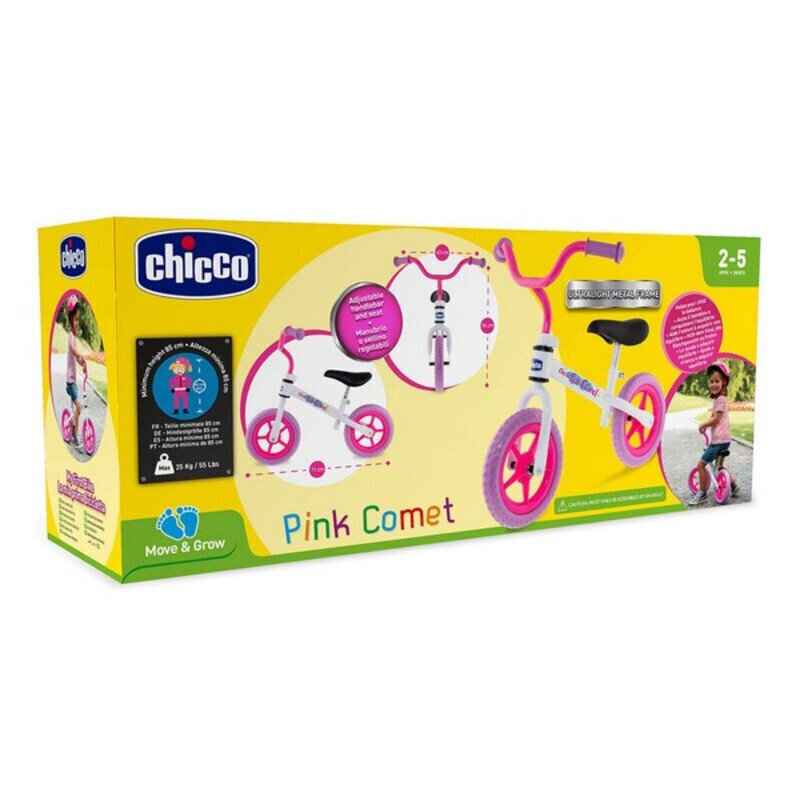 Bērnu velosipēds Pink Comet Chicco Rozā cena un informācija | Balansa velosipēdi | 220.lv
