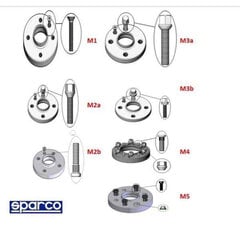 Atdalītāji Sparco 4x98 58,0 M12 x 1,25 5 mm M2A cena un informācija | Auto piederumi | 220.lv