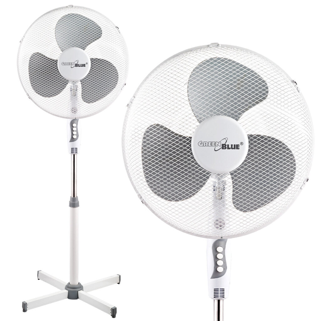 GreenBlue grīdas ventilators, 40 W, ar 3 jaudas līmeņiem, 1,20 m augsts, 1,5 m kabelis, GB560 cena un informācija | Ventilatori | 220.lv