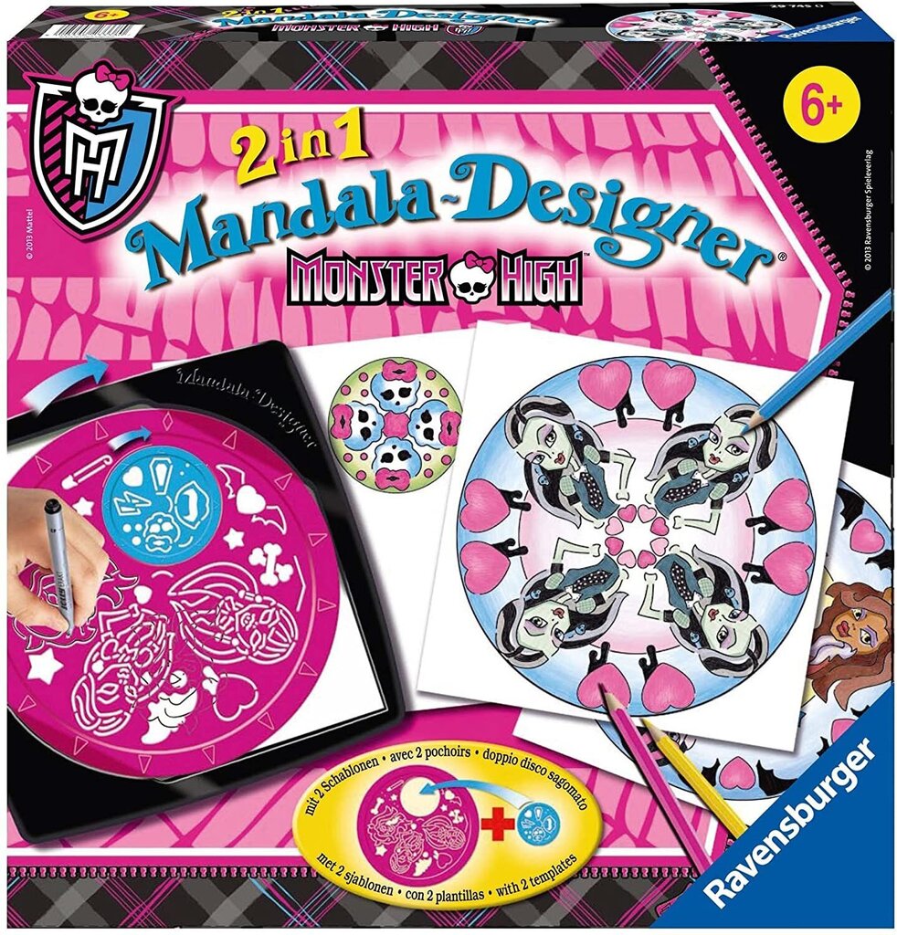 Mandala-Designer 2 in 1 Monster High, Ravensburger Li R29745 cena un informācija | Modelēšanas un zīmēšanas piederumi | 220.lv