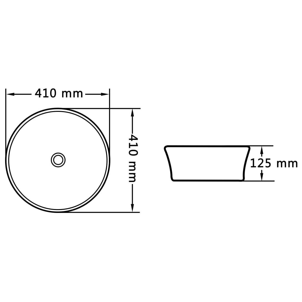 vidaXL izlietne, 41x12,5 cm, keramika, melna cena un informācija | Izlietnes | 220.lv