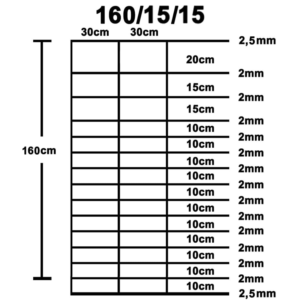 vidaXL dārza žogs, cinkots tērauds, 50x1,6 m, sudraba krāsa cena un informācija | Žogi un piederumi | 220.lv