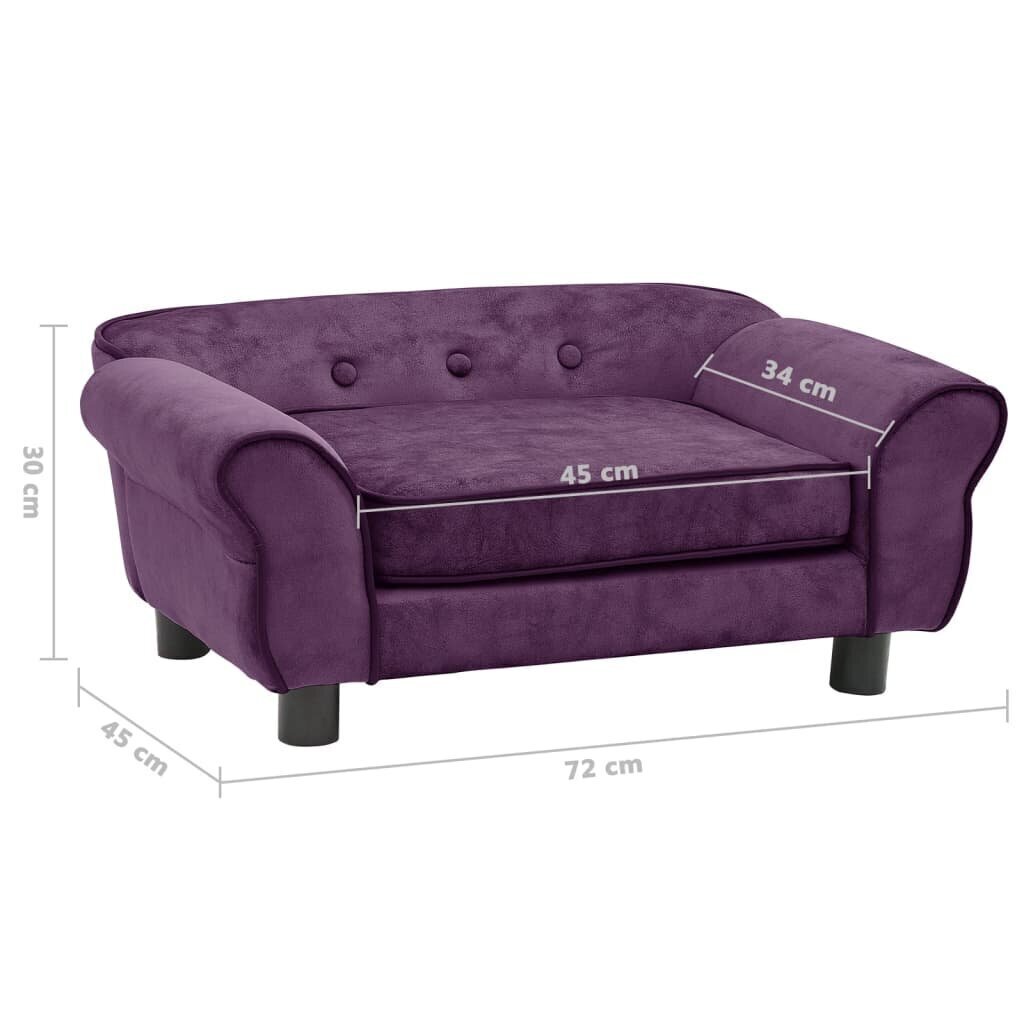 vidaXL dīvāns suņiem, vīnsarkans, 72x45x30 cm, plīšs cena un informācija | Suņu gultas, spilveni, būdas | 220.lv