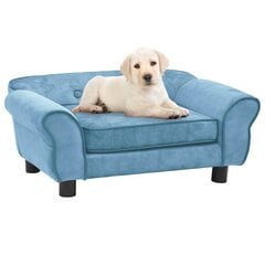 vidaXL dīvāns suņiem, tirkīzzils, 72x45x30 cm, plīšs cena un informācija | Suņu gultas, spilveni, būdas | 220.lv