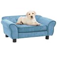 vidaXL dīvāns suņiem, tirkīzzils, 72x45x30 cm, plīšs