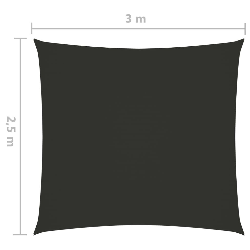 vidaXL saulessargs, taisnstūra, 2,5x3 m, pelēks oksforda audums цена и информация | Saulessargi, markīzes un statīvi | 220.lv