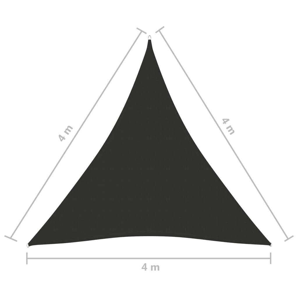 vidaXL saulessargs, 4x4x4 m, trijstūra, antracītpelēks oksforda audums цена и информация | Saulessargi, markīzes un statīvi | 220.lv