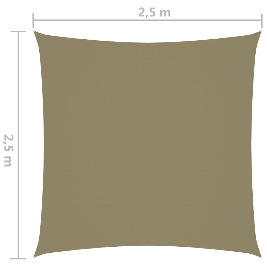 vidaXL saulessargs, 2,5x2,5 m, kvadrāta forma, bēšs oksforda audums cena un informācija | Saulessargi, markīzes un statīvi | 220.lv