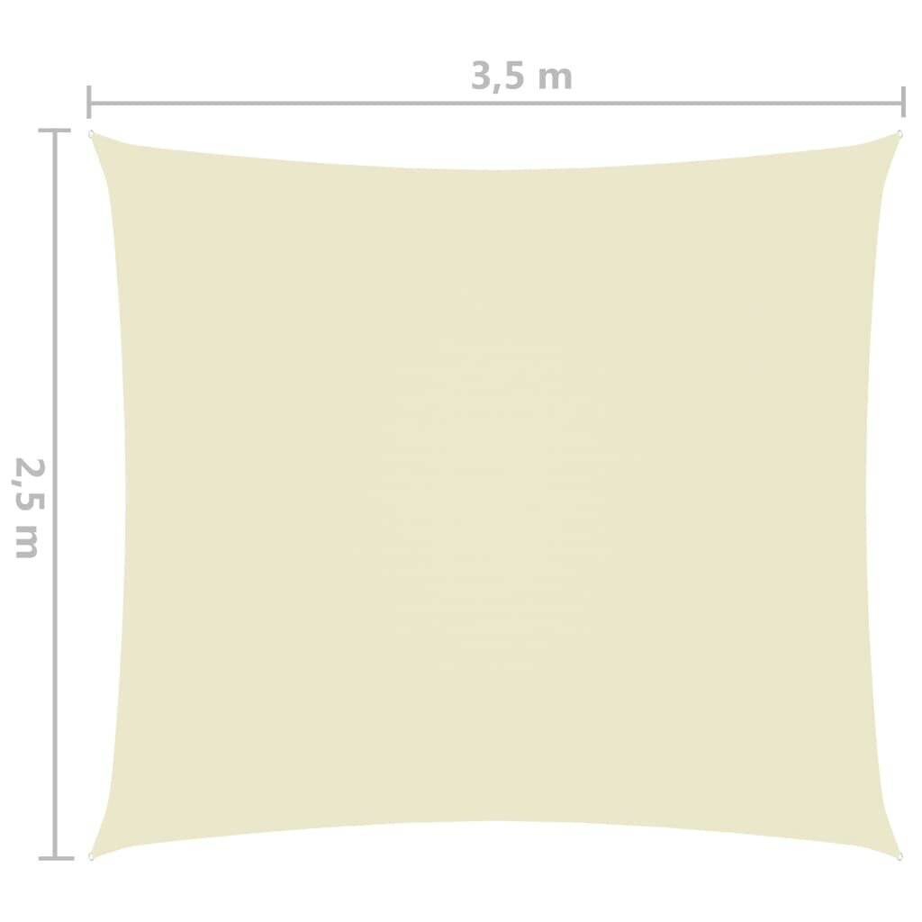vidaXL saulessargs, taisnstūra, 2,5x3,5 m, krēmkrāsas oksforda audums cena un informācija | Saulessargi, markīzes un statīvi | 220.lv