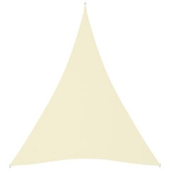 vidaXL saulessargs, 5x6x6 m, trijstūra forma, krēmkrāsas audums cena un informācija | Saulessargi, markīzes un statīvi | 220.lv