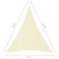 vidaXL saulessargs, 5x6x6 m, trijstūra forma, krēmkrāsas audums cena un informācija | Saulessargi, markīzes un statīvi | 220.lv