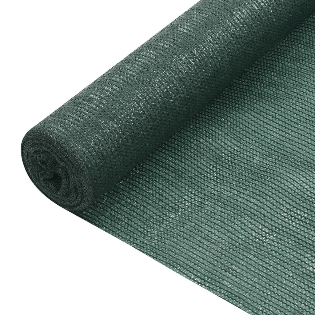 vidaXL norobežojošais tīkls, zaļš, 1x25 m, HDPE, 75 g/m² цена и информация | Saulessargi, markīzes un statīvi | 220.lv