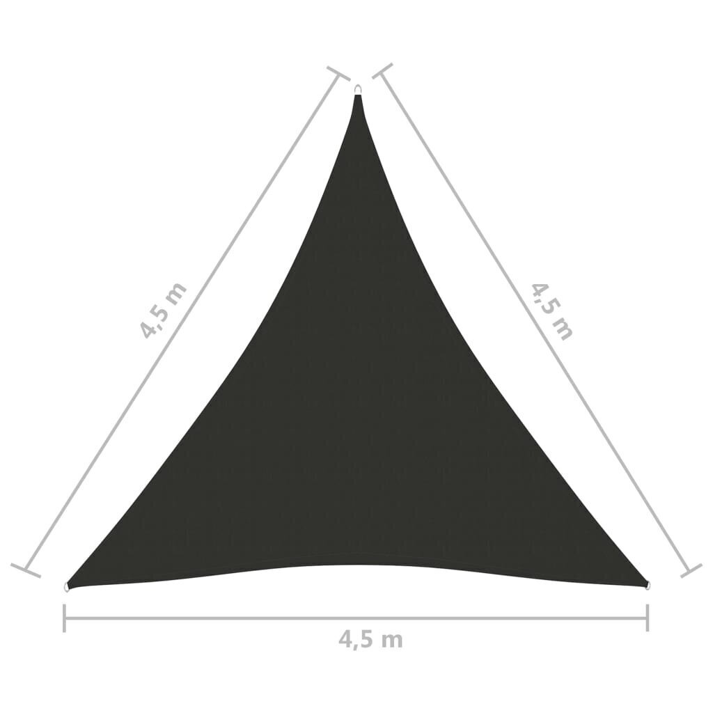 vidaXL saulessargs, 4,5x4,5x4,5 m, trijstūra, antracītpelēks audums cena un informācija | Saulessargi, markīzes un statīvi | 220.lv