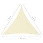 vidaXL saulessargs, 4,5x4,5x4,5 m, trijstūra, krēmkrāsas audums cena un informācija | Saulessargi, markīzes un statīvi | 220.lv