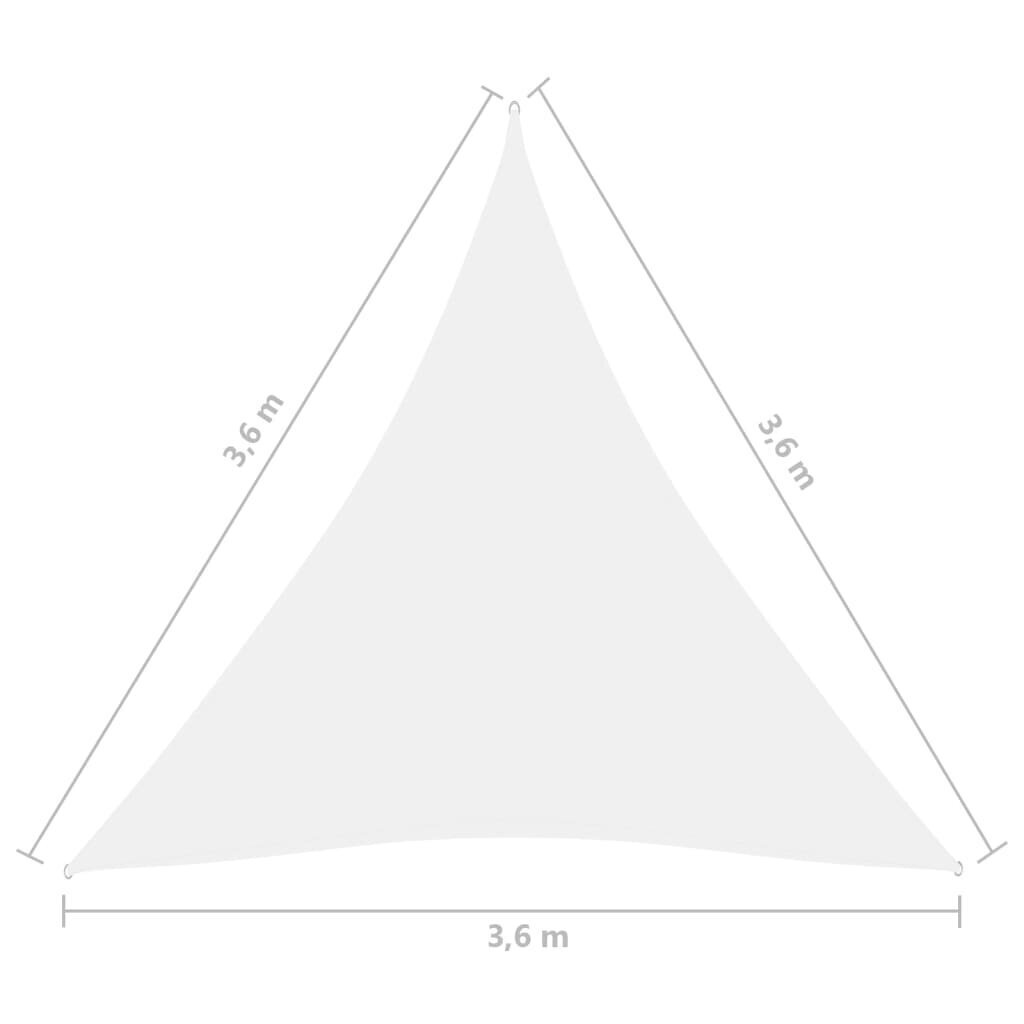 vidaXL saulessargs, 3,6x3,6x3,6 m, trijstūra, balts oksforda audums цена и информация | Saulessargi, markīzes un statīvi | 220.lv