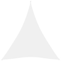vidaXL saulessargs, 4x5x5 m, trijstūra forma, balts oksforda audums cena un informācija | Saulessargi, markīzes un statīvi | 220.lv
