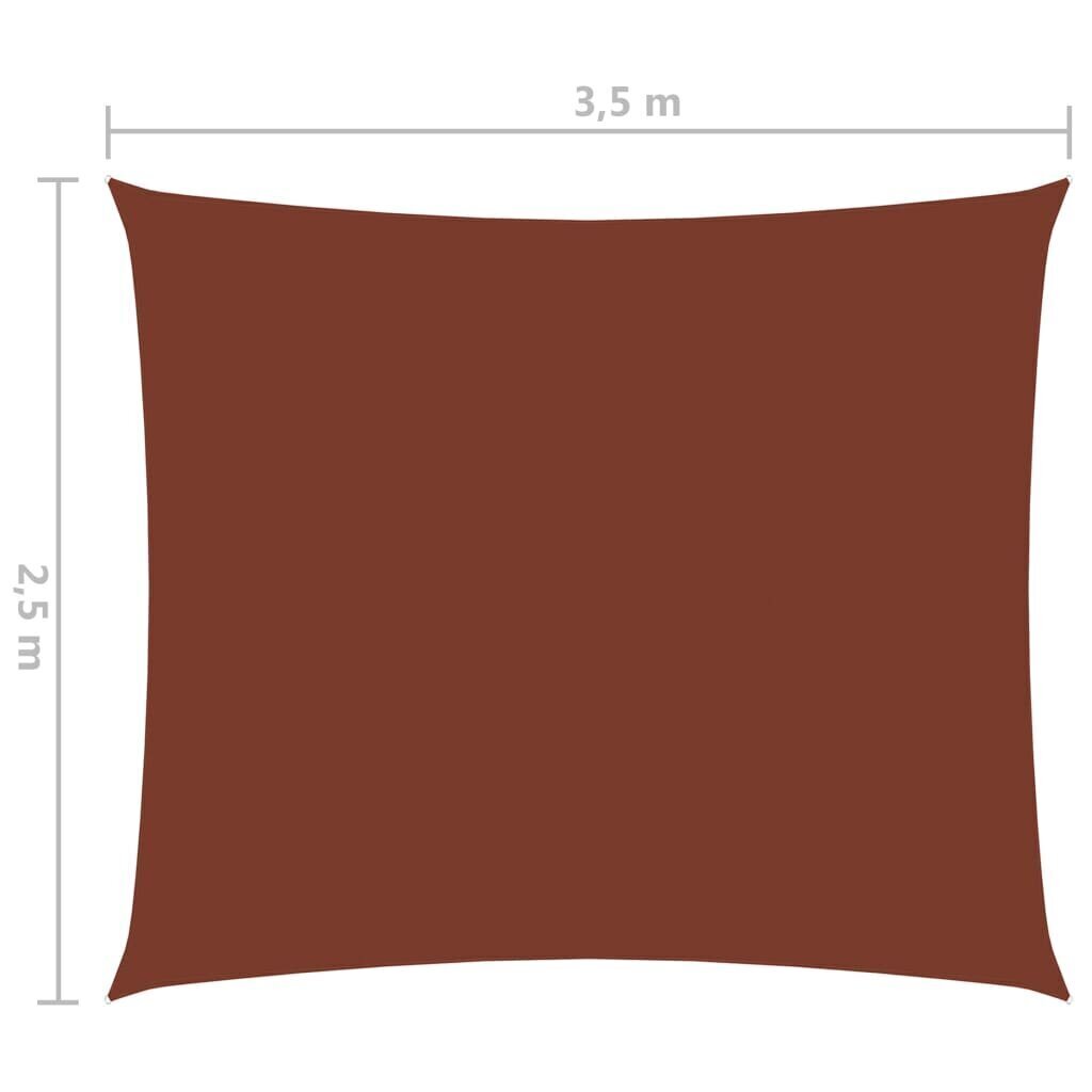 vidaXL saulessargs, taisnstūra, 2,5x3,5 m, sarkanbrūns oksforda audums cena un informācija | Saulessargi, markīzes un statīvi | 220.lv